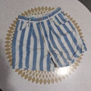 Vintage striped denim shorts